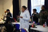 Chagossians gather at a community centre in Crawley