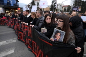 Protest honouring Frosina Kulakova, a young woman killed by a drunk driver in Skopje