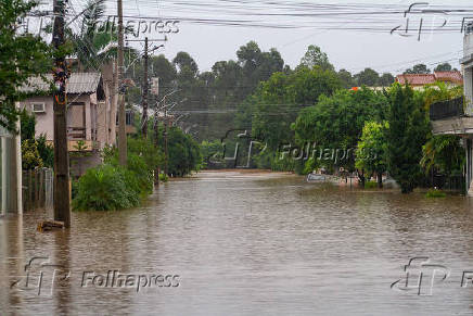 Ruas seguem alagadas nas reas mais baixas do centro e bairros de Venncio Aires