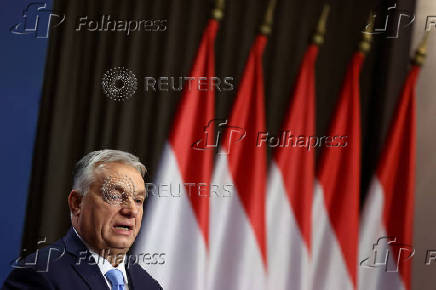 Hungarian Prime Minister Viktor Orban holds an international press conference in Budapest