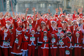 The annual Santa race competition in Skopje