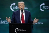 US former president Trump attends Turning Point Action event in Florida