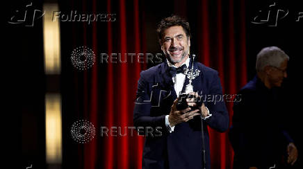 Spanish actor Javier Bardem receives the Donostia Award for lifetime achievement at the San Sebastian Film Festival