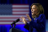 Democratic presidential nominee U.S. Vice President Kamala Harris attends a campaign rally in Reno