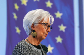 ECB President Christine Lagarde addresses the media in Frankfurt