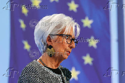 ECB President Christine Lagarde addresses the media in Frankfurt