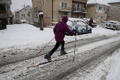 Heavy winter snowfall in Belgrade