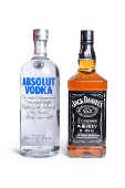  Garrafas Absolut Vodka e Jack Daniels Whiskey