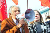 O ex-presidente do Uruguai, Jos Mujica, e a senadora Gleise Hoffmann