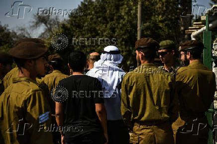 Funeral of Israeli soldier Israeli soldier Sergeant Yosef Hieb in Tuba-Zangariya