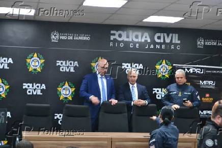 Coletiva de imprensa sobre operao Torniquete na Cidade da Polcia no RJ