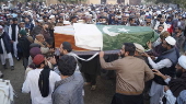 Funeral of a police officer who was killed by suspected militants in Dera Ismail Khan