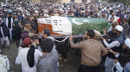 Funeral of a police officer who was killed by suspected militants in Dera Ismail Khan