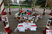 Flowers and tributes are placed at the bandstand in West Park to remember former One Direction singer Liam Payne, in Wolverhampton