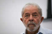 O ex-presidente Lula durante reunio do diretrio nacional do PT