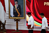 Indonesia's election commission officially announces the presidential election winners at General Election Commission (KPU) headquarters in Jakarta