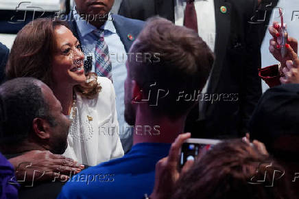 FILE PHOTO: Democratic presidential nominee and U.S. Vice President Kamala Harris rally in Savannah