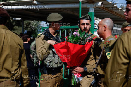 Funeral of Israeli soldier Sergeant Yosef Hieb in Tuba-Zangariya