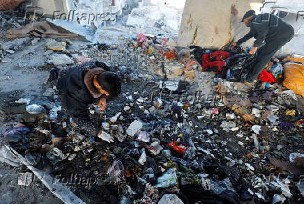 Aftermath of Israeli strikes in Khan Younis