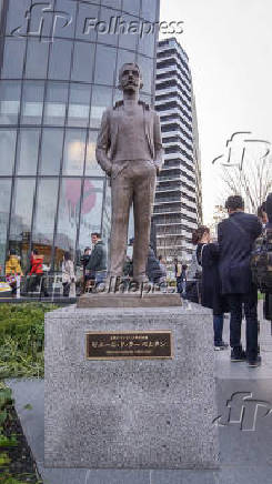 Esttua de Pierre Coubertin, em Tquio, no Japo