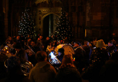 The 12 Days of Christmas Parade passes Chester Cathedral