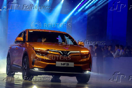 FILE PHOTO: A VinFast VF 8 model is seen at the VinFast car factory in Haiphong province