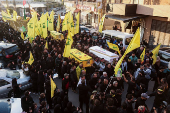 Funeral of Hezbollah fighters who were killed during hostilities with Israeli forces, in Maarakeh