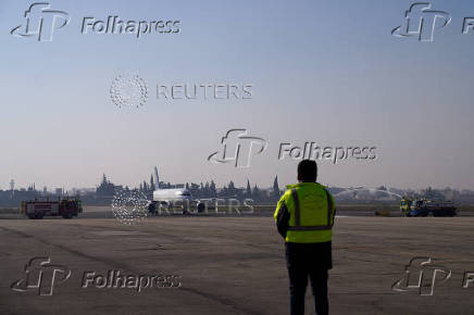 First flight to Aleppo International Airport after the ousting of Syria's Bashar al-Assad