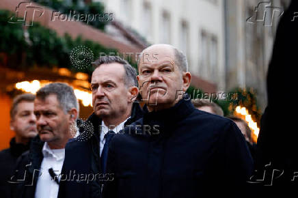 German Chancellor Scholz visits the site of Christmas market attack, in Magdeburg