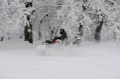 Heavy winter snowfall in Belgrade