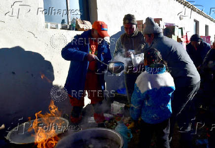 Aftermath of earthquake in Tibet