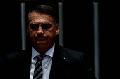 O presidente Jair Bolsonaro em cerimnia no Senado