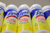 FILE PHOTO: Lysol, a brand of consumer goods group Reckitt, in a store in Manhattan, New York City