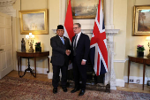 Indonesia's President Subianto meets British PM Starmer, in London