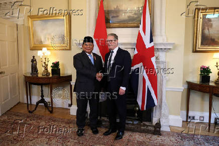 Indonesia's President Subianto meets British PM Starmer, in London