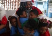 Christmas celebration in Cidade de Deus slum in Rio de Janeiro