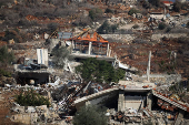 A view of destroyed buildings in southern Lebanon, near the Israel-Lebanon border