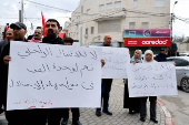 Palestinians demonstrate against Jenin camp shooting between security forces and militants, in Jenin