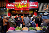 People at a shop in Aleppo