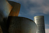 A car passes an Iberdrola electrical substation in Santurce, port of Bilbao