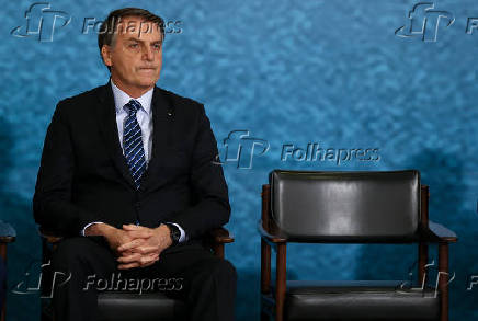 O presidente Jair Bolsonaro em cerimnia em Braslia (DF)