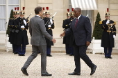 French President Macron receives Central African Republic president Touadera in Paris