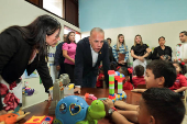 Venezuelan opposition candidate Manuel Rosales inaugurates the Foundation for Zulian Child, in Maracaibo