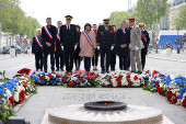 Ceremony commemorating the end of World War II, in Paris