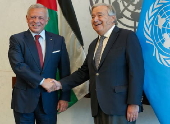 United Nations Secretary General Antonio Guterres with King Abdullah II bin Al-Hussein of Jordan