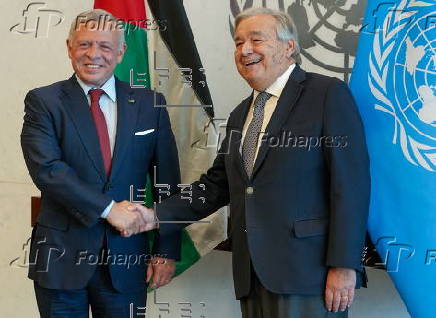 United Nations Secretary General Antonio Guterres with King Abdullah II bin Al-Hussein of Jordan