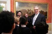 Britain's Prime Minister Keir Starmer talks to CBBC Newsround viewers in London