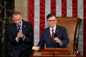 U.S. representatives gather to vote for their new Speaker of the House on the first day of the new Congress at the U.S. Capitol in Washington