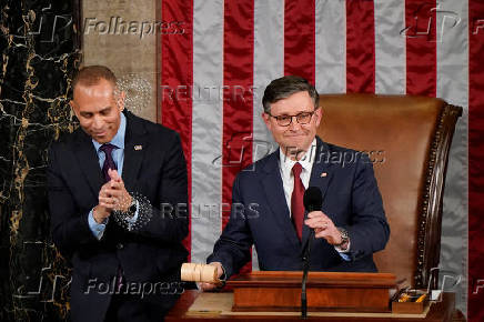 U.S. representatives gather to vote for their new Speaker of the House on the first day of the new Congress at the U.S. Capitol in Washington