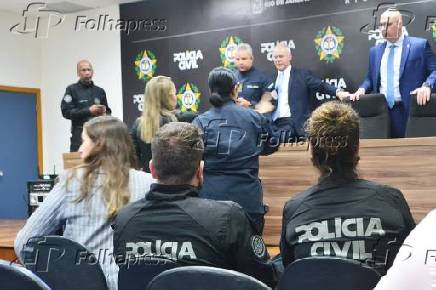 Coletiva de imprensa sobre operao Torniquete na Cidade da Polcia no RJ